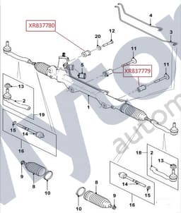 XR837779 — Steering rack - Insulator bush - Lower