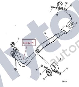 CBC6373 — Exhaust downpipe - spherical joint version