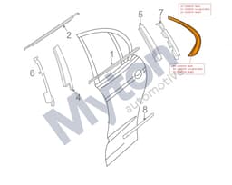C2S42274 — Rear Quarter Glass Finisher - RH - Bright (chrome) finish