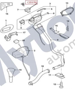 C2D3783 — Fuel Cap Retainer - Trim Stud