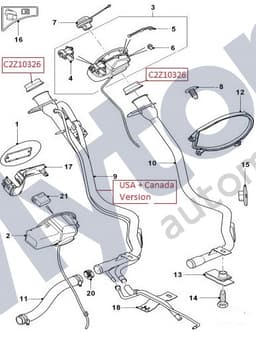 C2Z10326 — Petrol Fuel Filler Pipe - Grommet