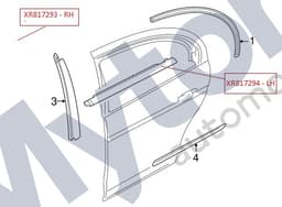 XR817293 — Rear door waist seal - Right hand - Black