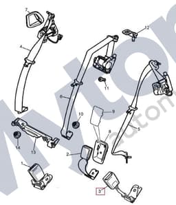 C2C20556AEK — Seatbelt Buckle - LH Rear