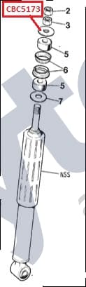 CBC5173 — Front shock absorber assembly - upper washer