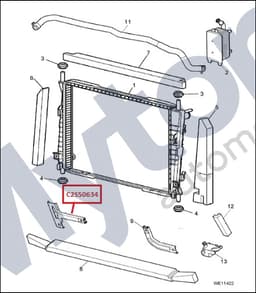 C2S50634 — Radiator - R/H support bracket - diesel models