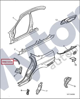 XR815028 — Rear quarter panel - L/H C-channel
