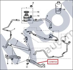 C2S8722 — Power steering reservoir - Mounting bracket