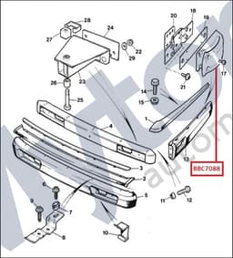 BBC7088 — Rear Bumper - Guide Block