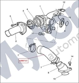 AJ811638 — Thermostat inlet - Hose