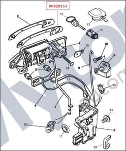 XR828163 — Rear door handle - Gasket