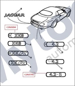 C2N3795 — Boot/Trunk lid - 4.2L Badge