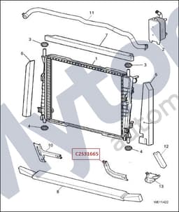 C2S31665 — Radiator mounting bracket - Diesel models