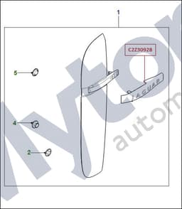C2Z30927 — R/H Side vent - Jaguar motif - Chrome