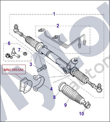 Steering rack - Pinion end mounting bush