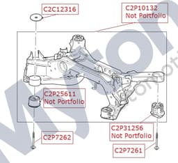 C2P7262 — Rear Subframe - Bolt & Washer - M12 x 141mm