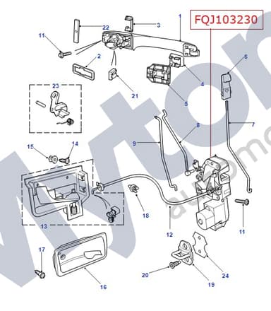 Latch Assembly - Front Door LH - RHD models